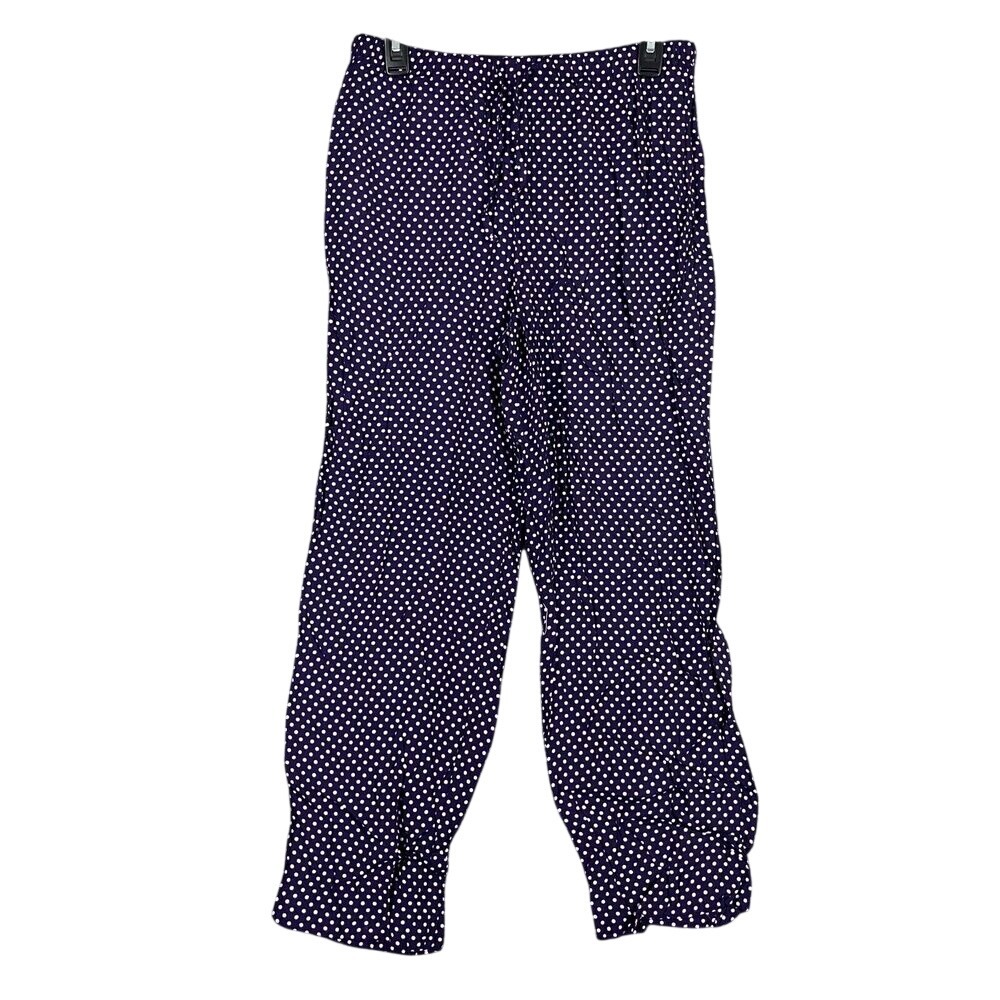 Orvis Womens Pajama Pants 8 Blue Polka Dot Lightweight Sleepwear Lounge PJs
